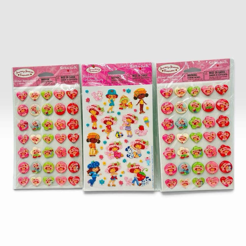 2005 Strawberry Shortcake Puffy Stickers Lot 3 Sealed Y2K American Greetings